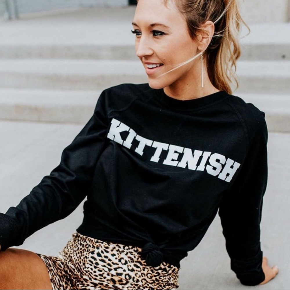 Kittenish Black Women's Top